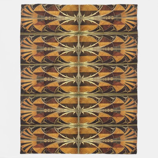 アールデコアイコニッククライスラー建物エレベータドア フリースブランケット (正面)