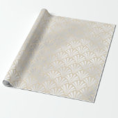 アールデコアイボリーシルバーグレイはかりで測シーセルエレガント ラッピングペーパー (アンロールド)