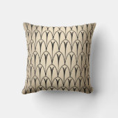 アールデコアイボリーセピアブラック金ゴールドシーシェルはかりで測 クッション (裏面)