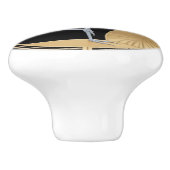 アールデコアボチェバードバード白黒金ゴールド セラミックノブ (側面)