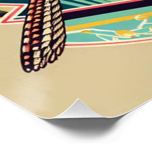 アールデコアリゾナ州鳥花デザイン ポスター (コーナー)