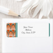 アールデコアーチ – オレンジとティール（緑がかった色）結婚ズ ラベル (インサイチュ)