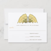 アールデコアールヌーボー蝶の応答カード 出欠カード (正面)
