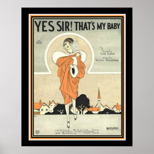 アールデコアーヴィングベルリンシートミュージックプリント16 x 20 ポスター (正面)