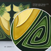 アールデコイエローリリーフローラウォールデコールアールヌーボー タイル