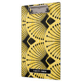 アールデコイエローヴィンテージ孔雀パターン クリップボード (左)