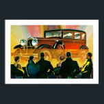 アールデコイラストレーション ポスター<br><div class="desc">ヴィンテージアールデコ広告自動車の鮮やかな色のイラストレーション。</div>