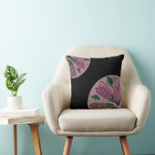 アールデコインスパイアブラックとダスティピンクのフローラ クッション (椅子)