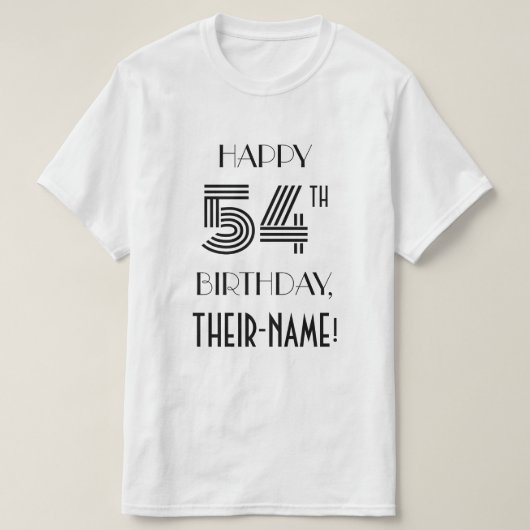 アールデコインスパイアルック54thバースデーパーティーシャツ tシャツ (デザイン正面)