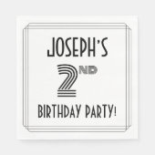 アールデコインスパイア第2誕生日パーティー、名前をカスタムする スタンダードランチョンナプキン (正面)