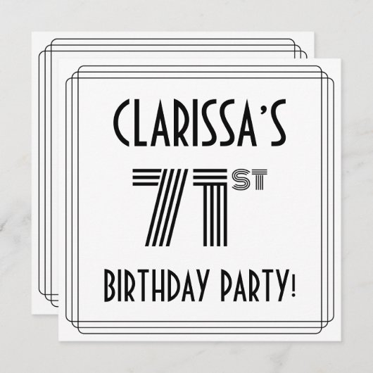 アールデコインスパイア第71回名前をカスタムする 招待状 (正面/裏面)