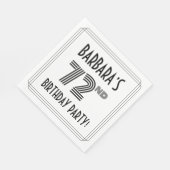 アールデコインスパイア第72回バースデーパーティー、名前をカスタムする スタンダードランチョンナプキン (角)