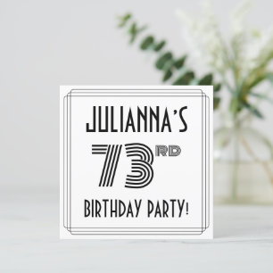 アールデコインスパイア第73回誕生日パーティー、名前をカスタムする 招待状