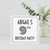 アールデコインスパイア第9回バースデーパーティー名前をカスタムする 招待状 (スタンド正面)