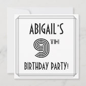 アールデコインスパイア第9回バースデーパーティー名前をカスタムする 招待状 (正面)