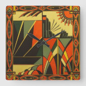 アールデコインスパイア角壁時計 スクエア壁時計 (正面)