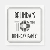 アールデコインスパイア10thバースデーパーティー名前をカスタムする スタンダードランチョンナプキン (正面)