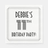 アールデコインスパイア11歳生誕生会名前をカスタムする スタンダードランチョンナプキン (正面)