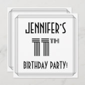 アールデコインスパイア11歳生誕生会名前をカスタムする 招待状 (正面/裏面)