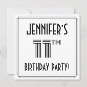 アールデコインスパイア11歳生誕生会名前をカスタムする 招待状 (正面)