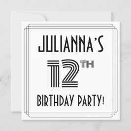 アールデコインスパイア12th Birthday Party,名前をカスタムする 招待状