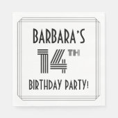 アールデコインスパイア14th Birthday Party,名前をカスタムする スタンダードランチョンナプキン (正面)