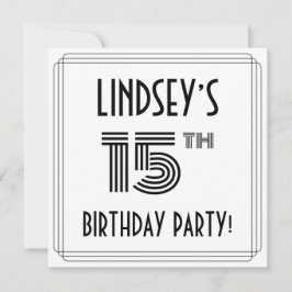 アールデコインスパイア15th Birthday Party,名前をカスタムする 招待状