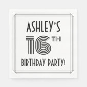 アールデコインスパイア16th Birthday Party,名前をカスタムする スタンダードランチョンナプキン (正面)
