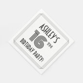 アールデコインスパイア16th Birthday Party,名前をカスタムする スタンダードランチョンナプキン (角)