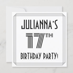 アールデコインスパイア17th Birthday Party,名前をカスタムする 招待状