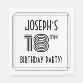 アールデコインスパイア18th Birthday Party,名前をカスタムする スタンダードランチョンナプキン (正面)