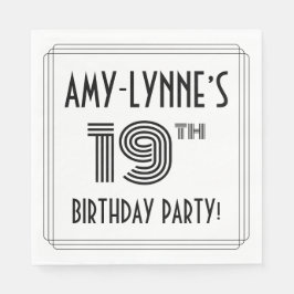 アールデコインスパイア19th Birthday Party,名前をカスタムする スタンダードランチョンナプキン