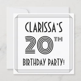 アールデコインスパイア20歳誕生日パーティー名前をカスタムする 招待状