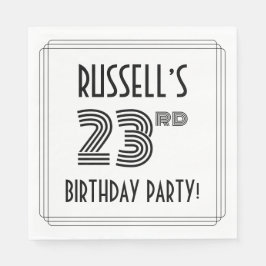 アールデコインスパイア23rd誕生日パーティー、名前をカスタムする スタンダードランチョンナプキン