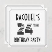 アールデコインスパイア24th Birthday Party,名前をカスタムする 招待状 (正面/裏面)