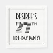 アールデコインスパイア27thバースデーパーティー名前をカスタムする スタンダードランチョンナプキン (正面)