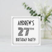 アールデコインスパイア27thバースデーパーティー名前をカスタムする 招待状 (スタンド正面)