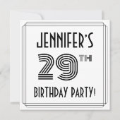 アールデコインスパイア29thバースデーパーティー名前をカスタムする 招待状 (正面)