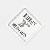 アールデコインスパイア3歳の誕生日パーティー、名前をカスタムする スタンダードランチョンナプキン (角)