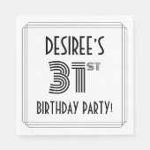 アールデコインスパイア31歳誕生日パーティー名前をカスタムする スタンダードランチョンナプキン (正面)