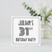 アールデコインスパイア31歳誕生日パーティー名前をカスタムする 招待状 (スタンド正面)