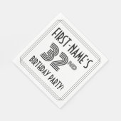 アールデコインスパイア32歳の誕生日パーティー、名前をカスタムする スタンダードランチョンナプキン (角)