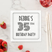 アールデコインスパイア35th Birthday Party,名前をカスタムする スタンダードランチョンナプキン (インサイチュ)