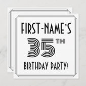 アールデコインスパイア35th Birthday Party,名前をカスタムする 招待状 (正面/裏面)