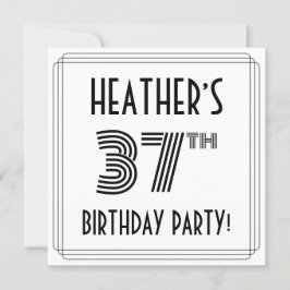 アールデコインスパイア37th Birthday Party,名前をカスタムする 招待状