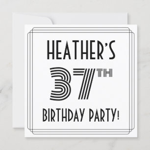 アールデコインスパイア37th Birthday Party,名前をカスタムする 招待状