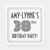 アールデコインスパイア38th Birthday Party,名前をカスタムする スタンダードランチョンナプキン (正面)