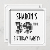 アールデコインスパイア39th Birthday Party,名前をカスタムする 招待状 (正面/裏面)