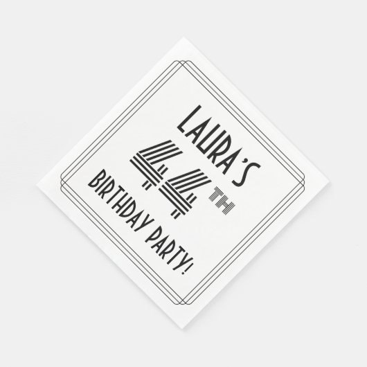 アールデコインスパイア44th Birthday Party,名前をカスタムする スタンダードランチョンナプキン (角)