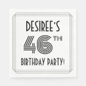 アールデコインスパイア46th Birthday Party,名前をカスタムする スタンダードランチョンナプキン (正面)